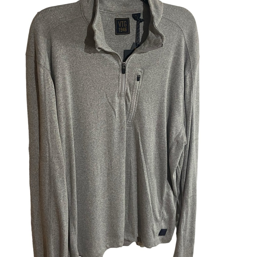 Vintage 1946 "Space Dye" 1/4 Zip Pullover Light Grey - Picture 2 of 7